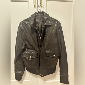 Roots Leather bomber jacket. Like new!